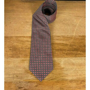 Chaps Necktie Men's Classic New Standard Width Checkered Pattern Silk Red Black